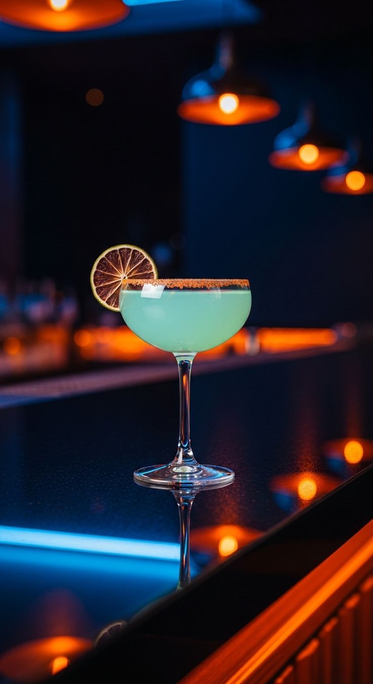 Neon Vice Cocktail in leuchtendem Blau